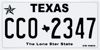 TX license plate CCO2347