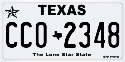 TX license plate CCO2348