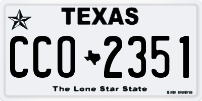 TX license plate CCO2351