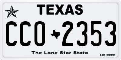TX license plate CCO2353