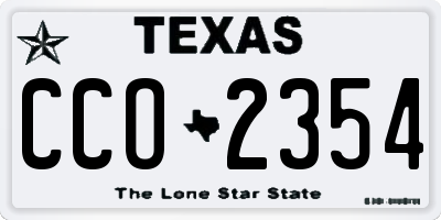 TX license plate CCO2354