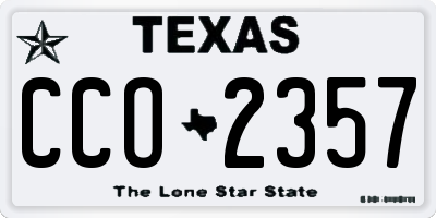 TX license plate CCO2357