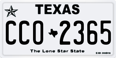 TX license plate CCO2365