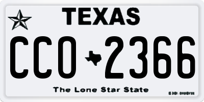 TX license plate CCO2366