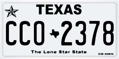 TX license plate CCO2378