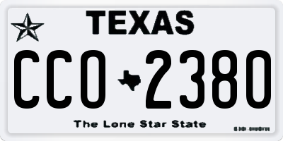 TX license plate CCO2380