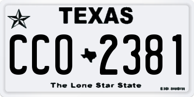 TX license plate CCO2381