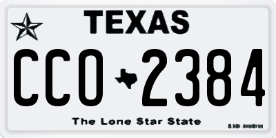 TX license plate CCO2384