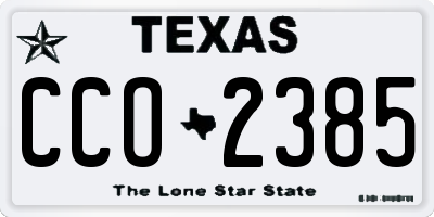 TX license plate CCO2385