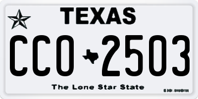 TX license plate CCO2503