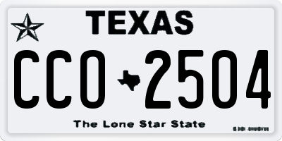 TX license plate CCO2504