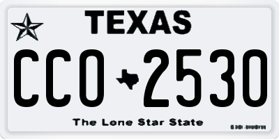 TX license plate CCO2530