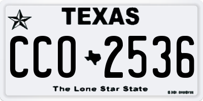TX license plate CCO2536