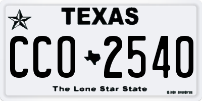 TX license plate CCO2540