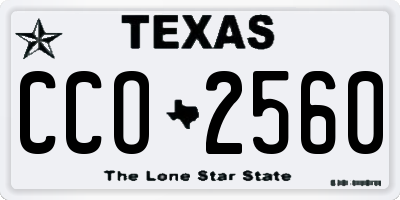 TX license plate CCO2560