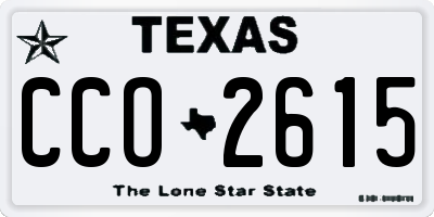 TX license plate CCO2615