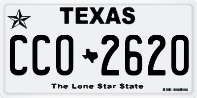 TX license plate CCO2620