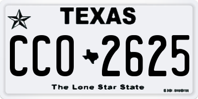 TX license plate CCO2625