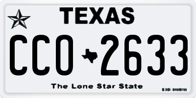 TX license plate CCO2633