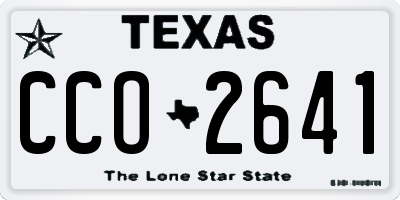 TX license plate CCO2641