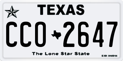 TX license plate CCO2647