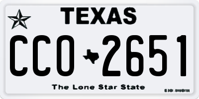 TX license plate CCO2651
