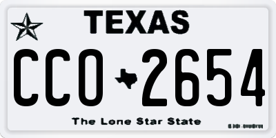 TX license plate CCO2654