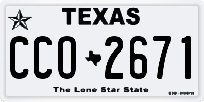 TX license plate CCO2671