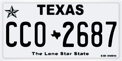 TX license plate CCO2687