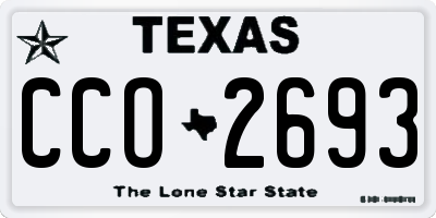 TX license plate CCO2693