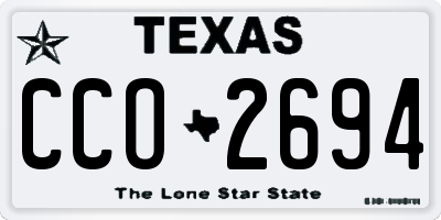 TX license plate CCO2694