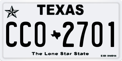 TX license plate CCO2701