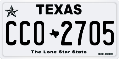 TX license plate CCO2705