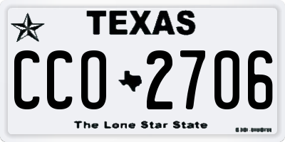 TX license plate CCO2706