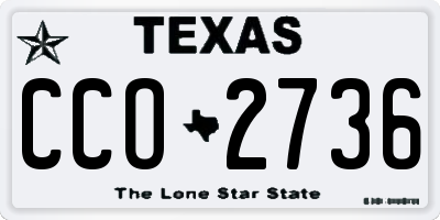 TX license plate CCO2736