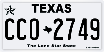 TX license plate CCO2749