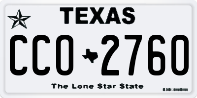 TX license plate CCO2760