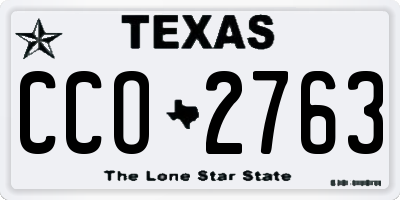 TX license plate CCO2763