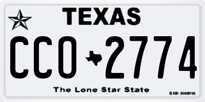 TX license plate CCO2774