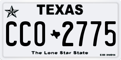 TX license plate CCO2775