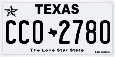 TX license plate CCO2780
