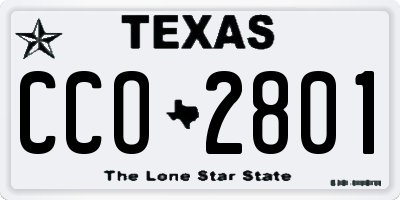 TX license plate CCO2801