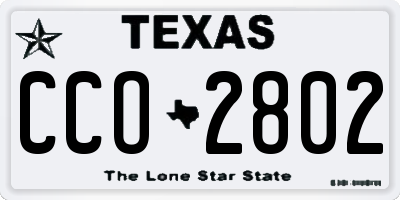 TX license plate CCO2802