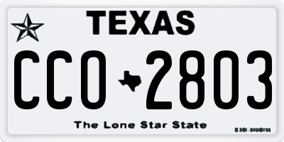 TX license plate CCO2803