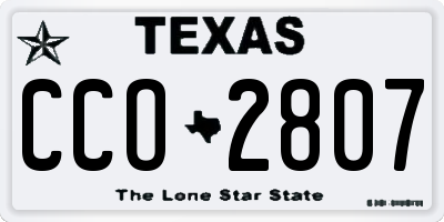 TX license plate CCO2807
