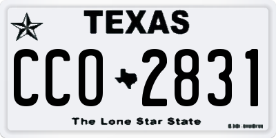TX license plate CCO2831