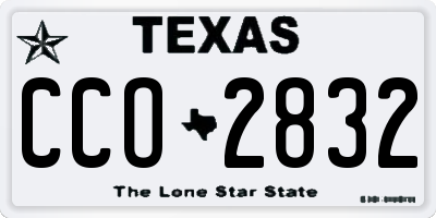 TX license plate CCO2832