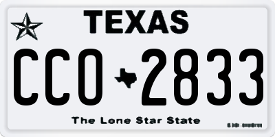 TX license plate CCO2833