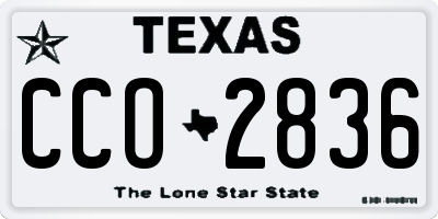 TX license plate CCO2836