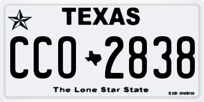 TX license plate CCO2838